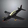 Black Single Seat Aircraft With White Canopy Extended Landing Gear And Wingtip Details