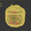 Traditional Chinese Tea Cake In Hemp Rope Wrapped Packaging With Cultural Characters And Artwork