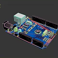 UNO Development Board Blue Circuit With Microcontroller Digital Analog Interfaces And Components