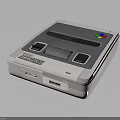 Vintage Electronic Gaming System With White Gray Body Slot Black Buttons And Colorful Logo