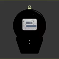 Black Round Daily Electrical Appliance With Blue Screen And Yellow Top Part