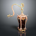Exquisite Gold Decorative Pendant With Snake Shaped Hook And Dark Colored Body