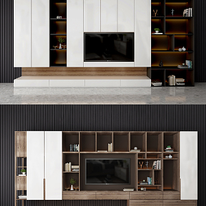 Modern TV Background Cabinet TV Cabinet TV Background Wall 3d model