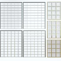 Various Room Dividers With Grid Patterns Gold Gray Frames And Styles 3d model