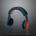 Modern Blue And Red Over Ear Headphones With Sleek Electronic Design