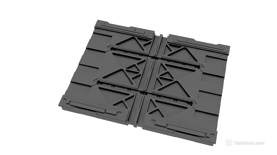 Durable Plastic Pallet With Interlocking Sections And Geometric Support Structures For Storage And Transport 3d model 