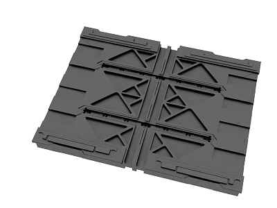Durable Plastic Pallet With Interlocking Sections And Geometric Support Structures For Storage And Transport 3d model