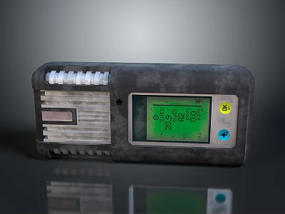 Vintage Style Gray Electronic Household Item With Green Digital Display And Control Buttons For Daily Use 3d model