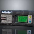 Vintage Style Gray Electronic Household Item With Green Digital Display And Control Buttons For Daily Use