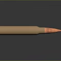Copper Bullet With Pointed Tip And Shiny Surface 3D Render Against Dark Gradient Background