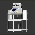 Medical Equipment Cart With Display Screen And Control Panel On Stainless Steel Shelves