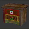 Wooden Small Drawer Cabinet With Two Drawers And Ring Handles Design