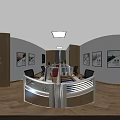 Modern Public Office Space With Partition Desks Computer Monitors And Storage Cabinets 3d model