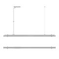 Modern Linear Chandelier With Metal Structure And Transparent Glass For Home Interior Design
