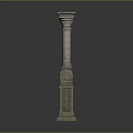 Classical Stone Column With Intricate Carvings And Decorative Base For Architectural Use 3d model