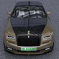 Luxury Rolls-Royce Coupe with Golden Body Black Roof Black Grille and Black Wheels