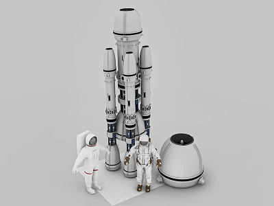 modern ornaments rocket spaceship astronaut 3d model modern ornaments rocket spaceship astronaut 3d model