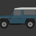 Blue Classic Off Road SUV With White Roof And Stylish Design