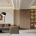 Modern Minimalist Living And Dining Room With Warm Recessed Linear Lighting Home Interior Design