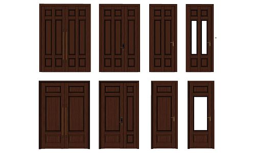 New Chinese style double door entry door security door 3d model