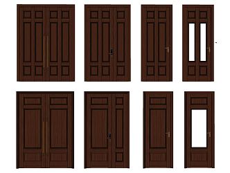 New Chinese style double door entry door security door 3d model