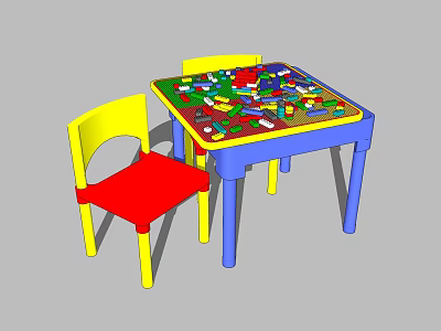 Modern Table and Chair Combination Lego Game Table 3d model