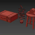 Modern suitcase 3d model