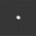 Shiny Silver Sphere Equipment With Metal Wire Supports And Transparent Base