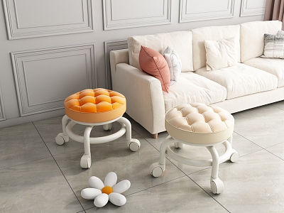 Small stool with universal wheel model