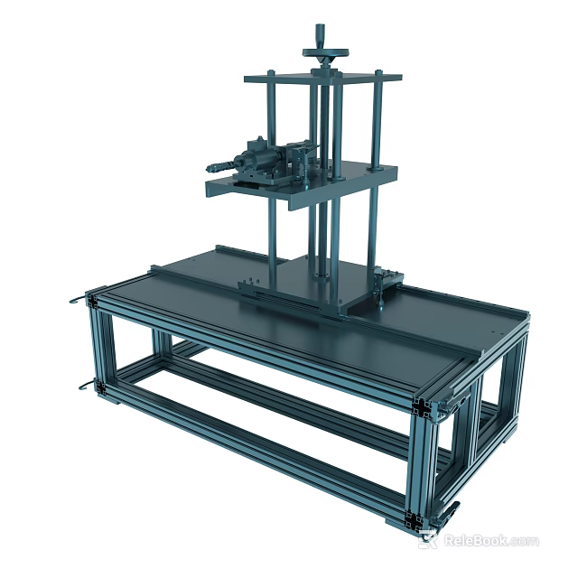 Industrial Metal Frame Structure With Multi Level Platform And Mechanical Components 3d model