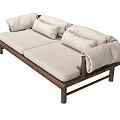 Nordic Double Sofa Rohan Bed 3d model