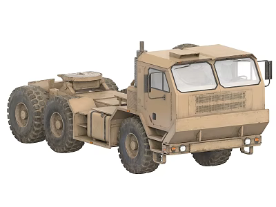 Sand Colored Military Multi Wheeled Heavy Duty Off Road Truck Vehicle 3d model