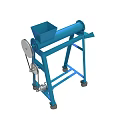 Sturdy Blue Mobile Industrial Machine with Hopper Frame and Wheels