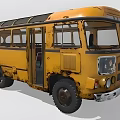 Old Yellow Rusty Vintage Bus Exterior With Classic Design And Weathered Details