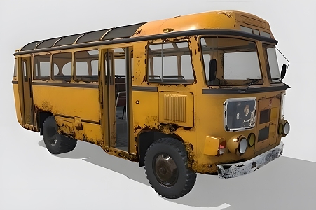 The old bus. 3d model