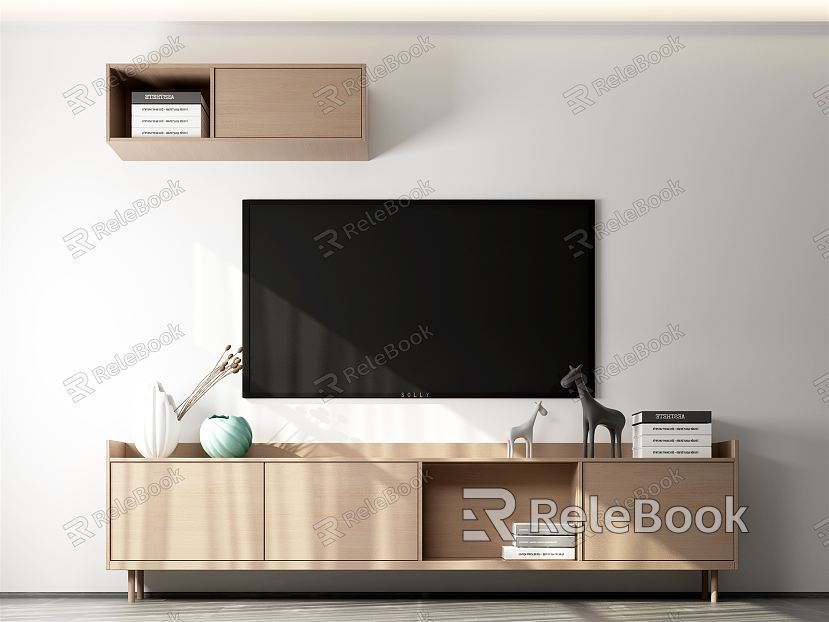 Nordic TV Cabinet Wood Grain TV Cabinet model