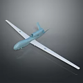 Gray Military Drone Model With Long Wingspan And Sleek Body Design