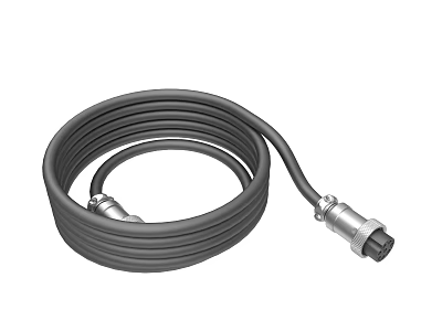 Heavy Duty Flexible Industrial Cable With Metal Plug Connector And Durable Design 3d model