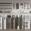 Air Conditioner Fans Collection Featuring Wall Mounted Floor Standing And Window Types 3d model