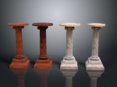 Scenic View With Classical Columns in Diverse Colors and Materials 3d model