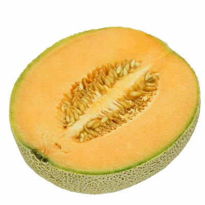 Fresh Cut Cantaloupe with Vibrant Orange Flesh Green Rind and Juicy Seeds 3d model
