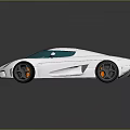 Silver and Black Sports Car With Sleek Modern Design And Carbon Fiber Roof