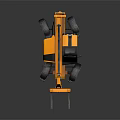 Orange And Black Heavy Duty Forklift With Large Tires And Fork Attachment