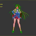 Game and Movie Character With Long Red Hair Pink Skirt White Top And Brown Shoes