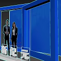 Photo Check In Spot With Blue Frame Two People In Formal Attire Embark New Era