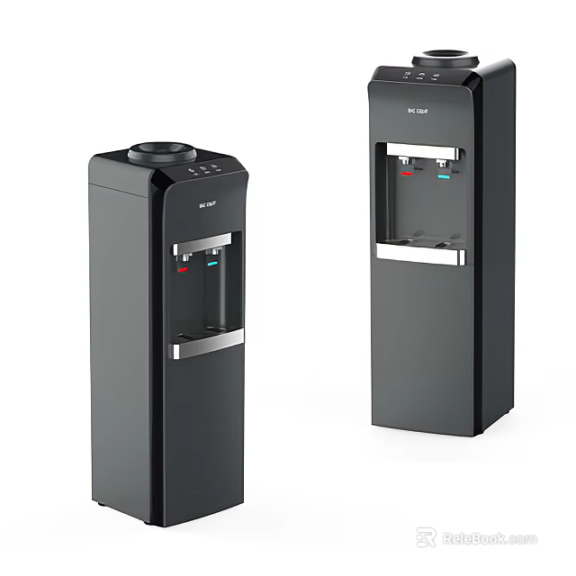Sleek Black Standing Water Dispensers With Modern Design For Daily Home Use Appliances 3d model 