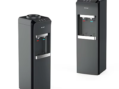 Sleek Black Standing Water Dispensers With Modern Design For Daily Home Use Appliances 3d model