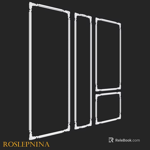 Modern Structural Frame Components With White Outline And Geometric Design Elements 3d model 