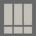 Six Cream Colored Decorative Panels With Ornate Frames And Blank Surfaces 3d model