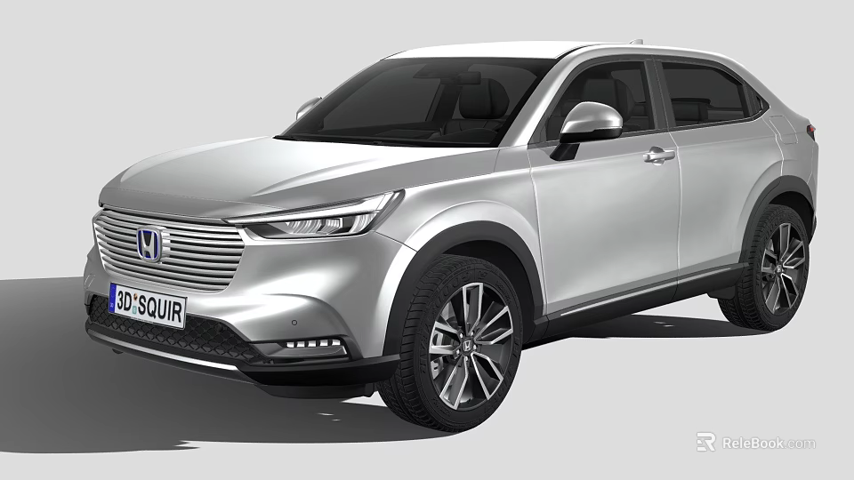 Silver Modern SUV With Sleek Exterior Stylish Front Grille And Alloy Wheels 3d model 